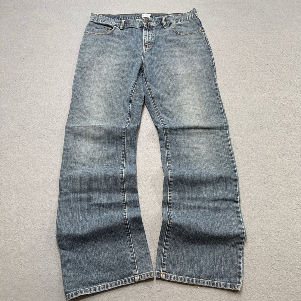 Calvin Klein Jeans Men's 34 Blue Denim Straight Leg High Rise Relaxed Fit Cotton